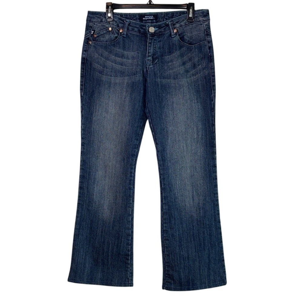 Rock & Republic Victoria Beckham Denim Jeans Size 29 Stitching Bootcut‎ Blue USA